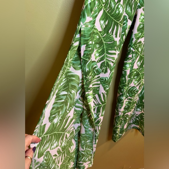 Eye of the Needle Leaf Pattern Slit Pants - S - Picture 2 of 11